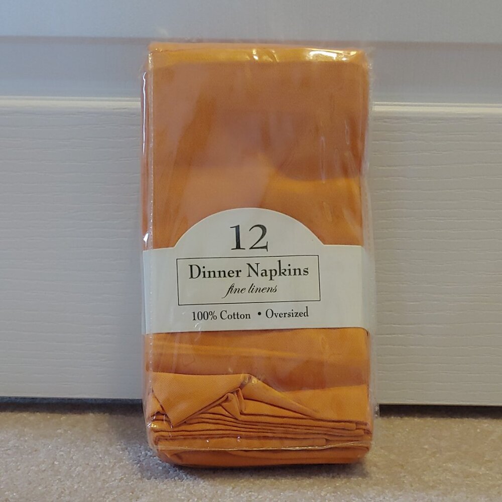 12 oversized dinner napkins - orange